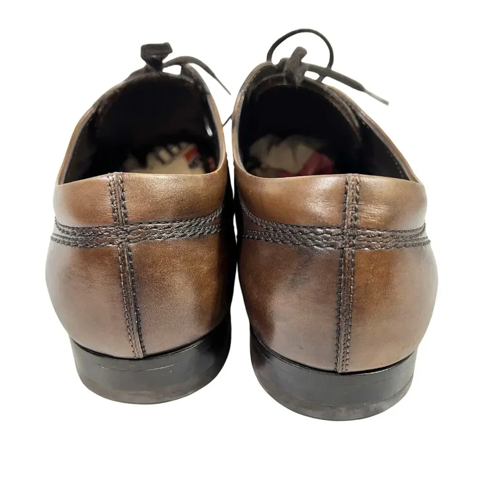 Tods Lace Up Dress Derby Shoes Mens 7.5 Dark Brown Leather Italy